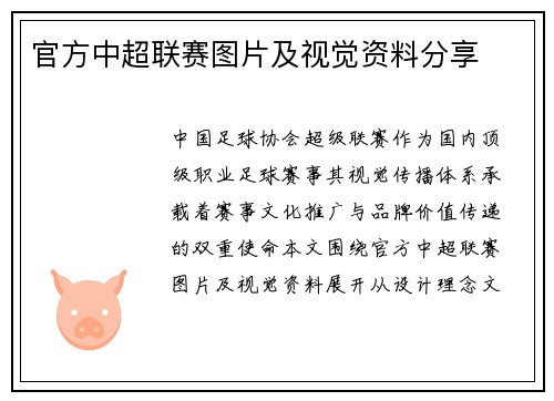 官方中超联赛图片及视觉资料分享
